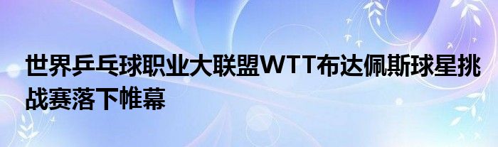 世界乒乓球職業大聯盟WTT布達佩斯球星挑戰賽落下帷幕