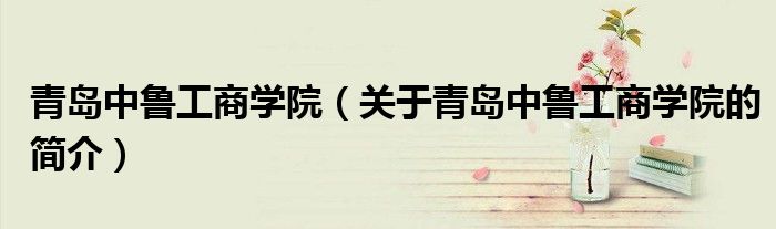 青島中魯工商學院（關于青島中魯工商學院的簡介）