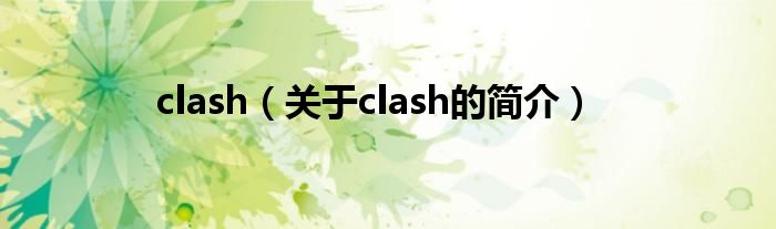 clash（關于clash的簡介）