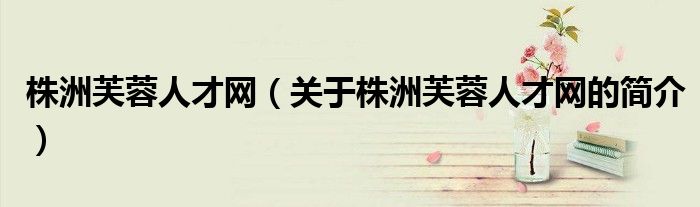 株洲芙蓉人才網（關于株洲芙蓉人才網的簡介）