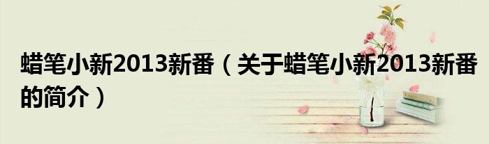 蠟筆小新2013新番（關于蠟筆小新2013新番的簡介）