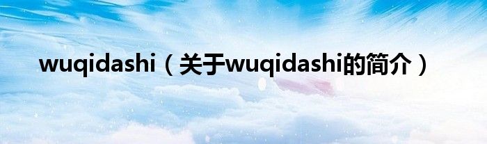 wuqidashi（關于wuqidashi的簡介）