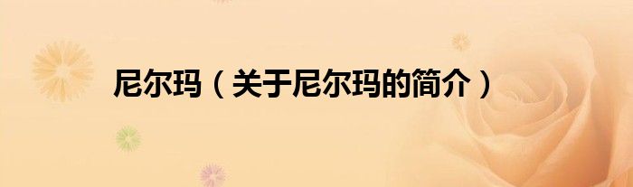 尼爾瑪（關(guān)于尼爾瑪?shù)暮?jiǎn)介）