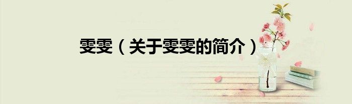 雯雯（關于雯雯的簡介）