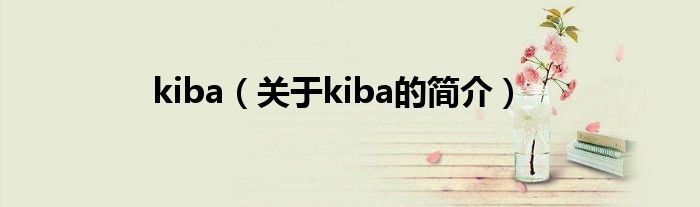 kiba（關于kiba的簡介）