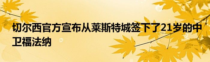 切爾西官方宣布從萊斯特城簽下了21歲的中衛福法納