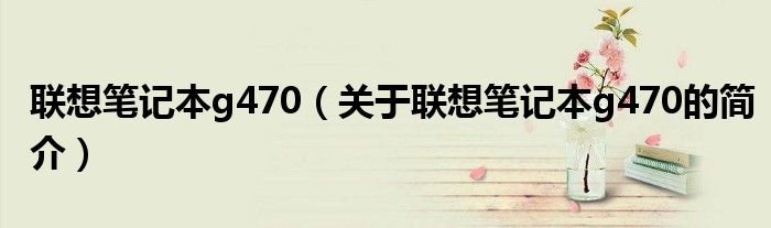 聯想筆記本g470（關于聯想筆記本g470的簡介）