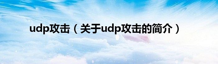udp攻擊（關于udp攻擊的簡介）
