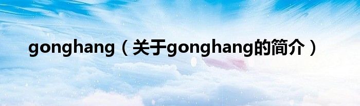 gonghang（關于gonghang的簡介）
