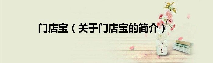 門店寶（關于門店寶的簡介）