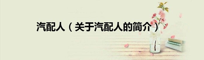 汽配人（關于汽配人的簡介）